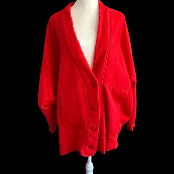 Sweaters - Cozy Red Button-Up Cardigan
